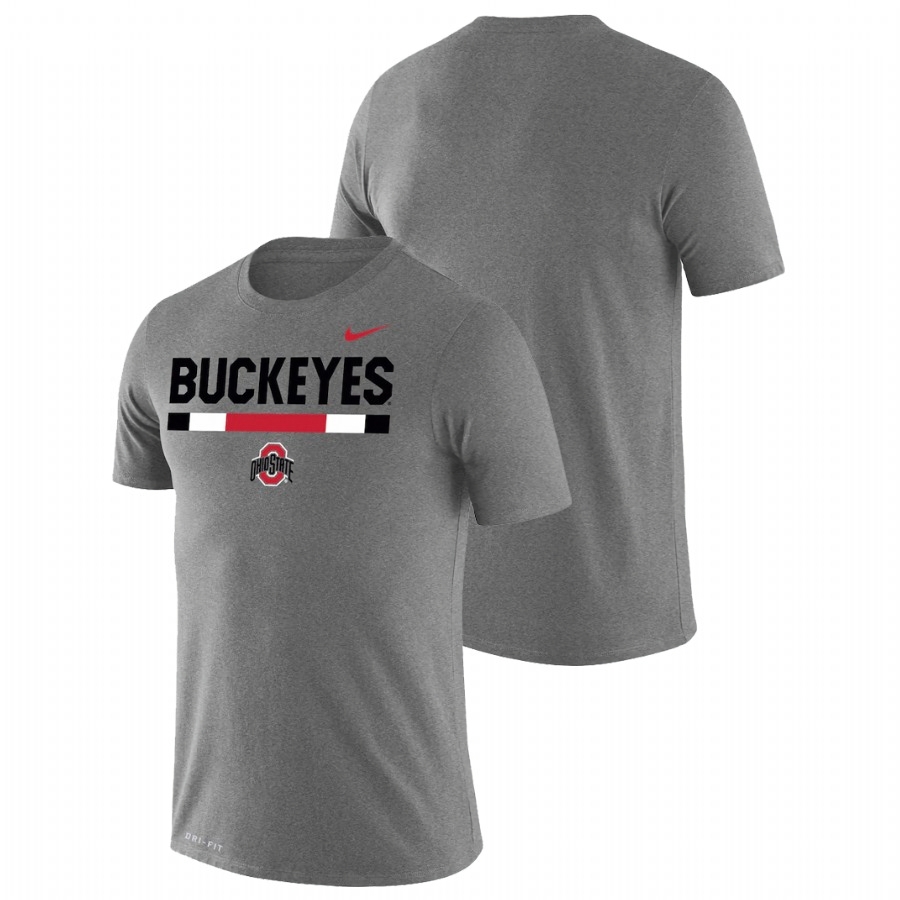 Ohio State Buckeyes Men's NCAA Heathered Gray Team DNA Legend Performance Nike College Basketball T-Shirt DZF6749NA